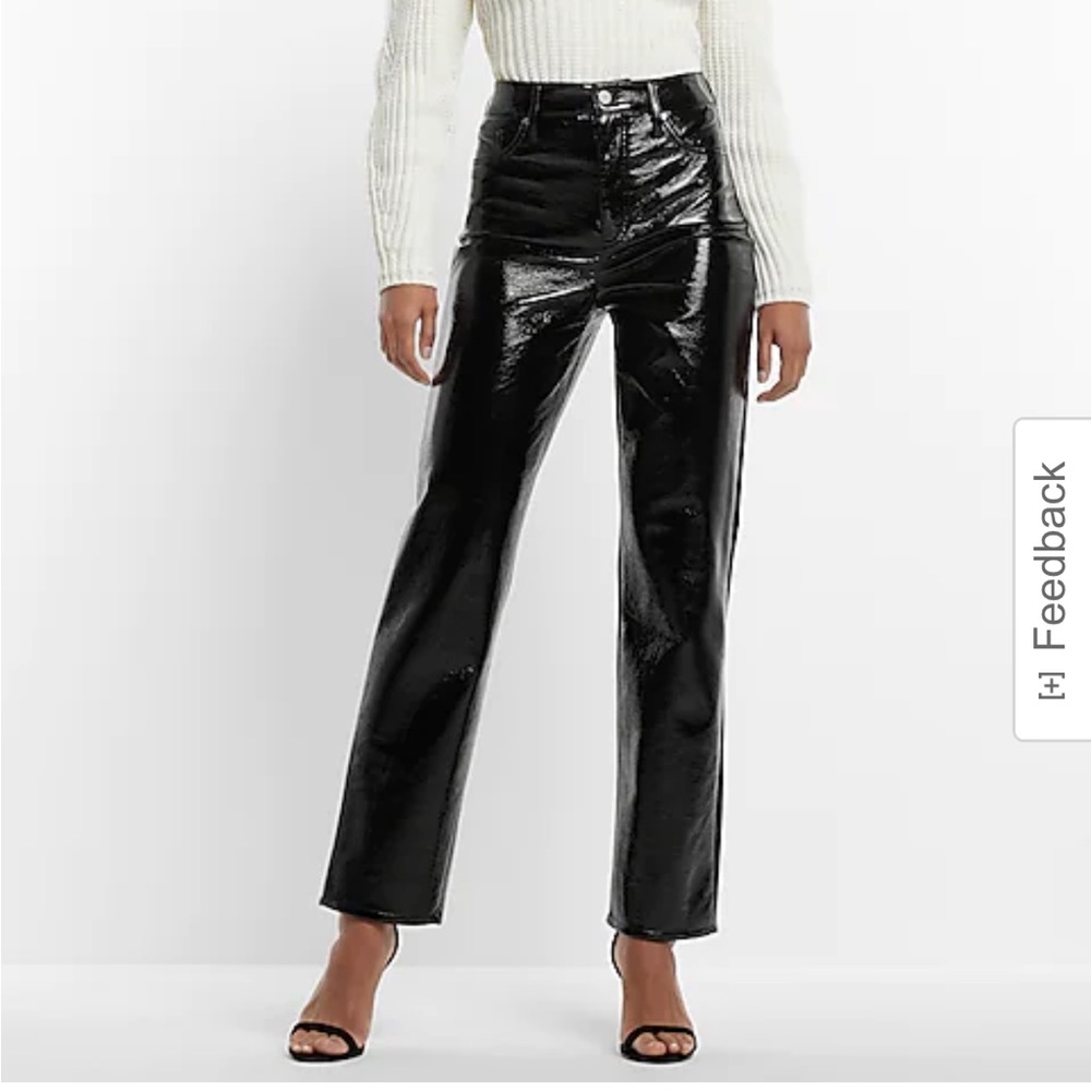 Express Black Patent Leather Pant